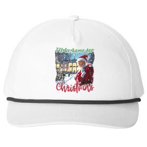 ILl Be Home For Christmas Xmas Santa Trump Funny Holiday Gift Snapback Five-Panel Rope Hat