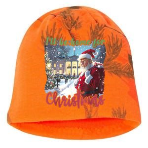 ILl Be Home For Christmas Xmas Santa Trump Funny Holiday Gift Kati - Camo Knit Beanie