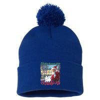 ILl Be Home For Christmas Xmas Santa Trump Funny Holiday Gift Pom Pom 12in Knit Beanie