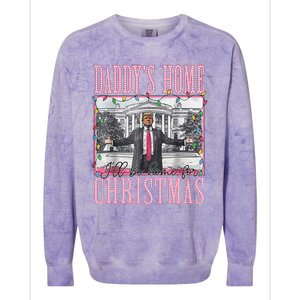 ILl Be Home For Christmas Santa Funny Trump Xmas Pajamas Colorblast Crewneck Sweatshirt