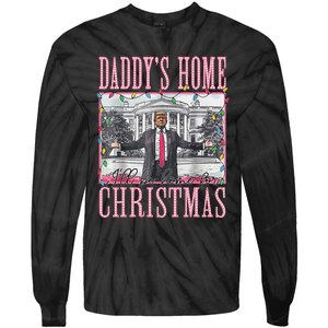 ILl Be Home For Christmas Santa Funny Trump Xmas Pajamas Tie-Dye Long Sleeve Shirt