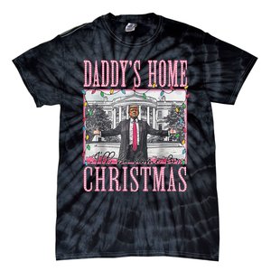 ILl Be Home For Christmas Santa Funny Trump Xmas Pajamas Tie-Dye T-Shirt