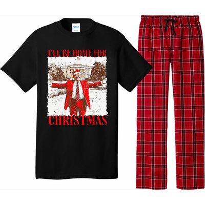 ILl Be Home For Christmas Funny Trump 2024 Xmas Pjm Pajama Set