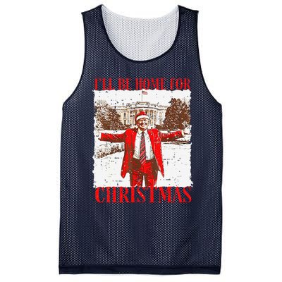 ILl Be Home For Christmas Funny Trump 2024 Xmas Pjm Mesh Reversible Basketball Jersey Tank