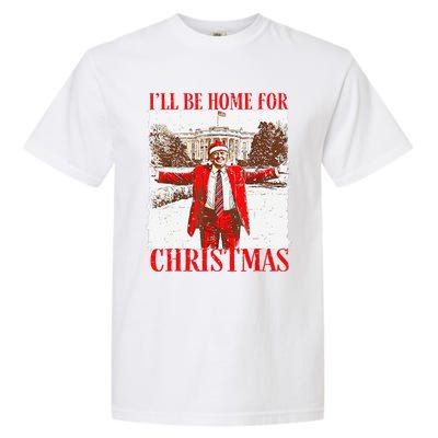 ILl Be Home For Christmas Funny Trump 2024 Xmas Pjm Garment-Dyed Heavyweight T-Shirt