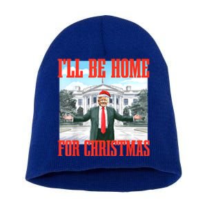 ILl Be Home For Christmas Xmas Santa Trump Pajamas Holiday Gift Short Acrylic Beanie