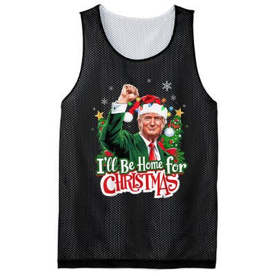 ILl Be Home For Christmas Santa Trump 2024 Mesh Reversible Basketball Jersey Tank