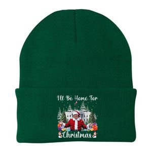 ILl Be Home For Christmas Funny Santa Claus Trump 2024 Knit Cap Winter Beanie