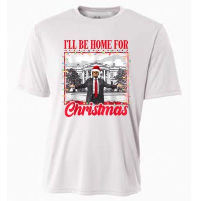 ILl Be Home For Christmas Santa Funny Trump Xmas Pajamas Cooling Performance Crew T-Shirt