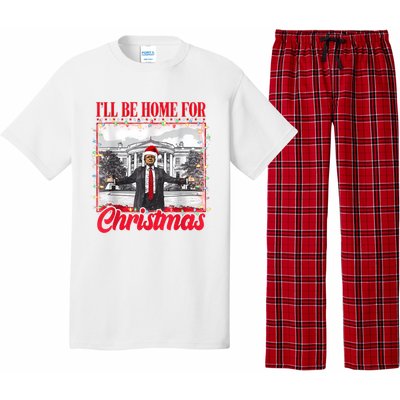 ILl Be Home For Christmas Santa Funny Trump Xmas Pajamas Pajama Set