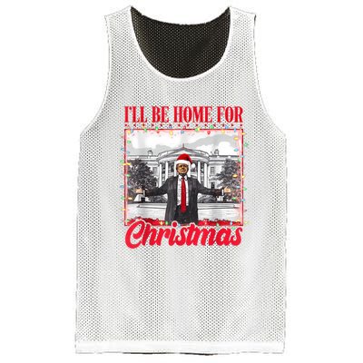 ILl Be Home For Christmas Santa Funny Trump Xmas Pajamas Mesh Reversible Basketball Jersey Tank