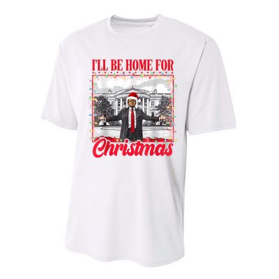 ILl Be Home For Christmas Santa Funny Trump Xmas Pajamas Performance Sprint T-Shirt