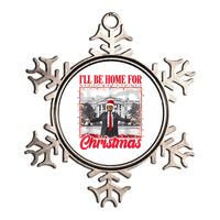 ILl Be Home For Christmas Santa Funny Trump Xmas Pajamas Metallic Star Ornament