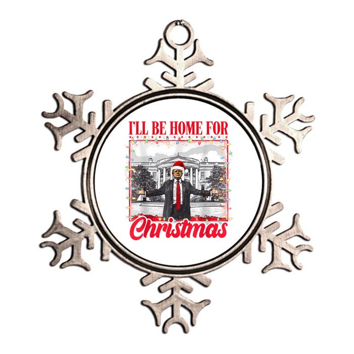 ILl Be Home For Christmas Santa Funny Trump Xmas Pajamas Metallic Star Ornament