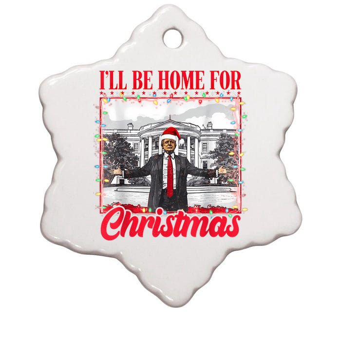 ILl Be Home For Christmas Santa Funny Trump Xmas Pajamas Ceramic Star Ornament