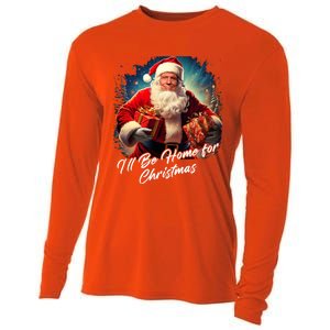 ILl Be Home For Christmas – Trump Santa Funny Graphic Cool Gift Cooling Performance Long Sleeve Crew