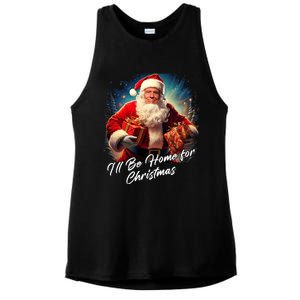 ILl Be Home For Christmas – Trump Santa Funny Graphic Cool Gift Ladies PosiCharge Tri-Blend Wicking Tank