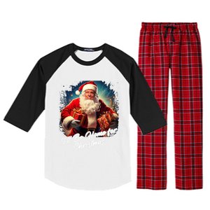 ILl Be Home For Christmas – Trump Santa Funny Graphic Cool Gift Raglan Sleeve Pajama Set