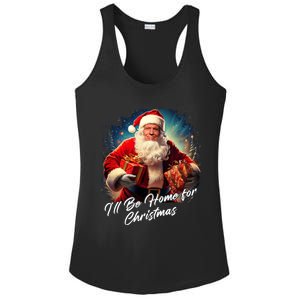 ILl Be Home For Christmas – Trump Santa Funny Graphic Cool Gift Ladies PosiCharge Competitor Racerback Tank