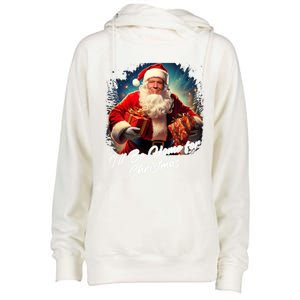 ILl Be Home For Christmas – Trump Santa Funny Graphic Cool Gift Womens Funnel Neck Pullover Hood