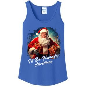 ILl Be Home For Christmas – Trump Santa Funny Graphic Cool Gift Ladies Essential Tank