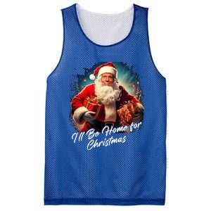 ILl Be Home For Christmas – Trump Santa Funny Graphic Cool Gift Mesh Reversible Basketball Jersey Tank