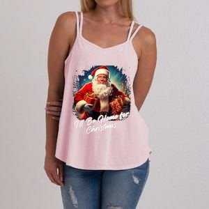 ILl Be Home For Christmas – Trump Santa Funny Graphic Cool Gift Women's Strappy Tank