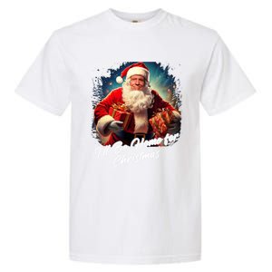 ILl Be Home For Christmas – Trump Santa Funny Graphic Cool Gift Garment-Dyed Heavyweight T-Shirt