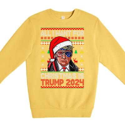 I’Ll Be Home For Christmas Trump 2024 DaddyS Home Trump 47 Premium Crewneck Sweatshirt