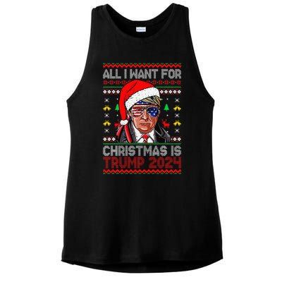 I’Ll Be Home For Christmas Trump 2024 DaddyS Home Trump 47 Ladies PosiCharge Tri-Blend Wicking Tank