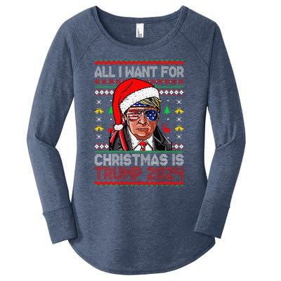 I’Ll Be Home For Christmas Trump 2024 DaddyS Home Trump 47 Women's Perfect Tri Tunic Long Sleeve Shirt