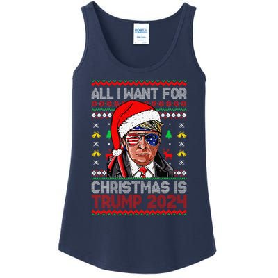 I’Ll Be Home For Christmas Trump 2024 DaddyS Home Trump 47 Ladies Essential Tank