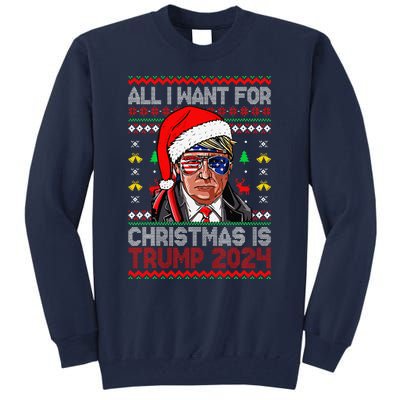 I’Ll Be Home For Christmas Trump 2024 DaddyS Home Trump 47 Tall Sweatshirt