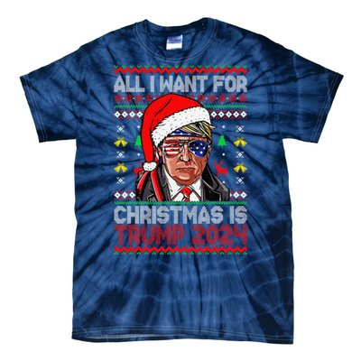 I’Ll Be Home For Christmas Trump 2024 DaddyS Home Trump 47 Tie-Dye T-Shirt