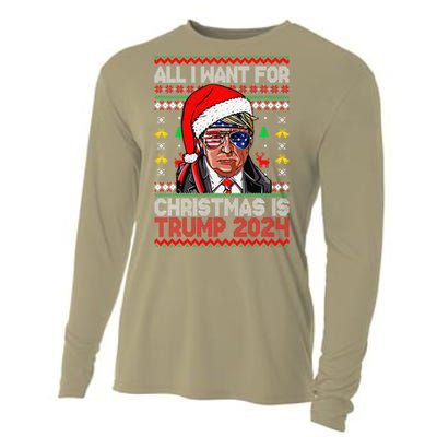 I’Ll Be Home For Christmas Trump 2024 DaddyS Home Trump 47 Cooling Performance Long Sleeve Crew