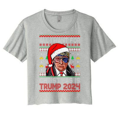 I’Ll Be Home For Christmas Trump 2024 DaddyS Home Trump 47 Women's Crop Top Tee