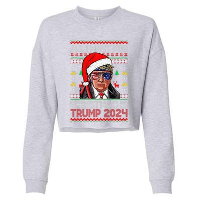 I’Ll Be Home For Christmas Trump 2024 DaddyS Home Trump 47 Cropped Pullover Crew