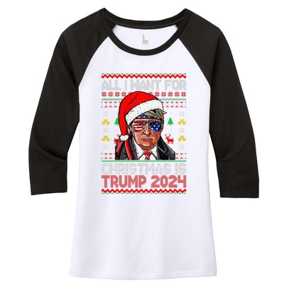 I’Ll Be Home For Christmas Trump 2024 DaddyS Home Trump 47 Women's Tri-Blend 3/4-Sleeve Raglan Shirt