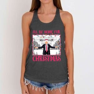 ILl Be Home For Christmas Women's Knotted Racerback Tank