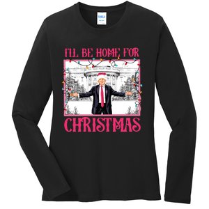 ILl Be Home For Christmas Ladies Long Sleeve Shirt