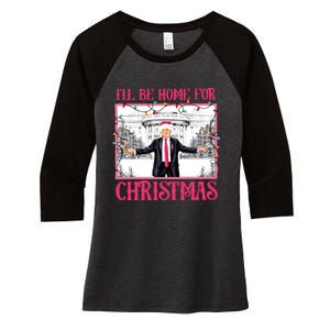 ILl Be Home For Christmas Women's Tri-Blend 3/4-Sleeve Raglan Shirt