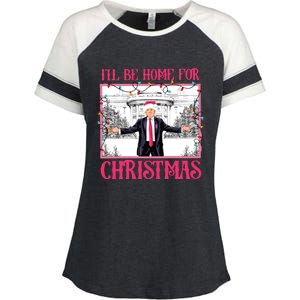 ILl Be Home For Christmas Enza Ladies Jersey Colorblock Tee