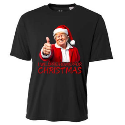 ILl Be Home For Christmas Funny Santa Trump Xmas Pajamas Cooling Performance Crew T-Shirt