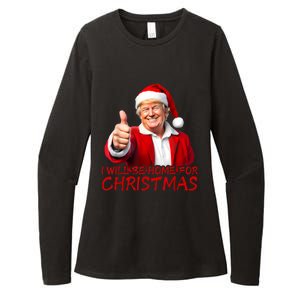 ILl Be Home For Christmas Funny Santa Trump Xmas Pajamas Womens CVC Long Sleeve Shirt