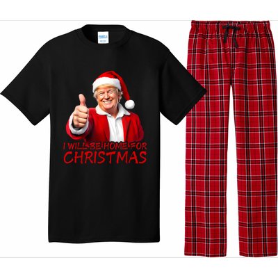 ILl Be Home For Christmas Funny Santa Trump Xmas Pajamas Pajama Set