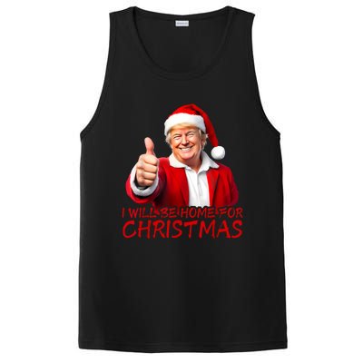 ILl Be Home For Christmas Funny Santa Trump Xmas Pajamas PosiCharge Competitor Tank