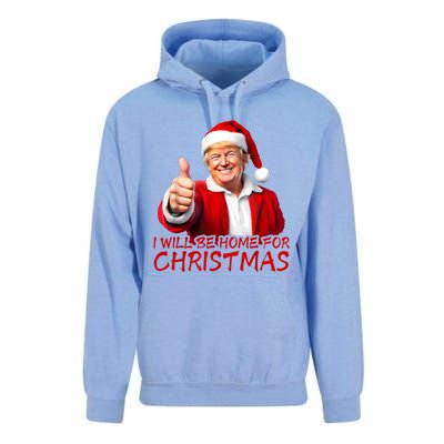 ILl Be Home For Christmas Funny Santa Trump Xmas Pajamas Unisex Surf Hoodie