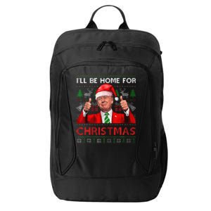 ILl Be Home For Christmas Santa Trump Xmas Pajamas Funny City Backpack