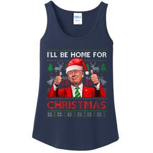 ILl Be Home For Christmas Santa Trump Xmas Pajamas Funny Ladies Essential Tank