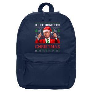 ILl Be Home For Christmas Santa Trump Xmas Pajamas Funny 16 in Basic Backpack